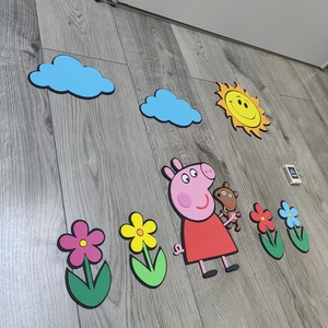 Peppa malac fali dekoráció szett � vidám kerti mesejelenet - baba - mama - babaszoba dekoráció - babaposzter - Meska.hu
