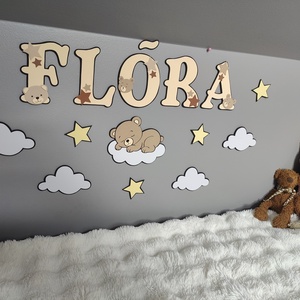  FLÓRA macis fali névtábla és gyerekszoba dekoráció - Meska.hu