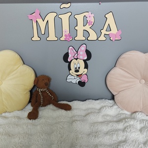Egyedi névre szóló Minnie egeres fali dekoráció � Kézzel készült gyerekszoba dísz - baba - mama - babaszoba dekoráció - babanév dekoráció - Meska.hu