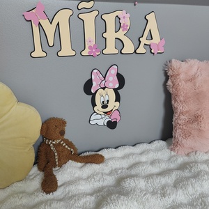 Egyedi névre szóló Minnie egeres fali dekoráció � Kézzel készült gyerekszoba dísz - baba - mama - babaszoba dekoráció - babanév dekoráció - Meska.hu