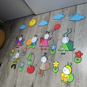 Bogyó és babóca vidám Mesevilág � Kézzel készült dekorgumi figura szett - baba - mama - babaszoba dekoráció - gyerekszoba falmatrica - Meska.hu
