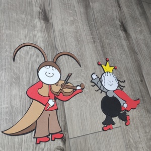 Alfonz és hangyakirálynő , vidám mesebeli barátok � Kézzel készült dekorgumi falidekoráció � - baba - mama - babaszoba dekoráció - gyerekszoba falmatrica - Meska.hu