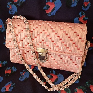 Púder színű kanava táska , Táska & Tok, Kézitáska & válltáska, Alkalmi táska, Varrás, MESKA