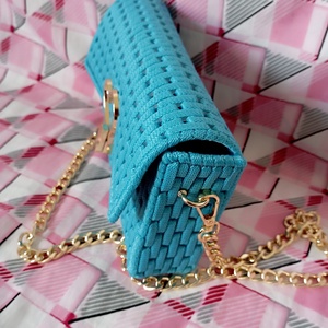 Azurkék kanava táska , Táska & Tok, Kézitáska & válltáska, Alkalmi táska, , MESKA