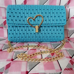 Azurkék kanava táska  - táska & tok - kézitáska & válltáska - alkalmi táska - Meska.hu