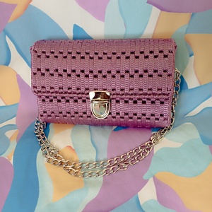 Padlizsán színű kanava táska , Táska & Tok, Kézitáska & válltáska, Alkalmi táska, , MESKA