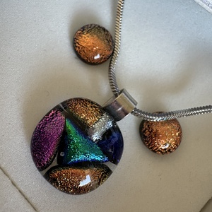 Egyedi Kézműves Dichroic Üvegékszer Szett, Ékszer, Ékszerszett, Ékszerkészítés, Üvegművészet, MESKA
