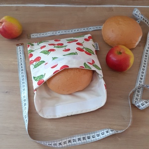 Uzsonnástasak, vízhatlan szendvics csomagoló - cseresznyés - snackbag újratasak, vízálló tok, wetbag, betéttartó - táska & tok - uzsonna- & ebéd tartó - szendvics csomagoló - Meska.hu