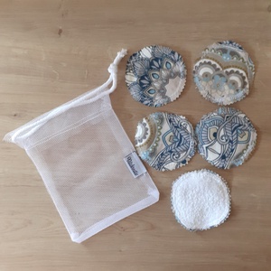 Arctisztító korong szett (5 db) ajándék mosózsákkal, mandala - sminklemosó, arclemosó, kozmetikai párna - szépségápolás - arcápolás - arctisztító korong - Meska.hu