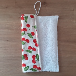 Konyhai törlőkendő nagy 28cmx28cm - cseresznye - baba popsitörlő, mosdókendő, sminklemosó - otthon & lakás - konyhafelszerelés, tálalás - Meska.hu