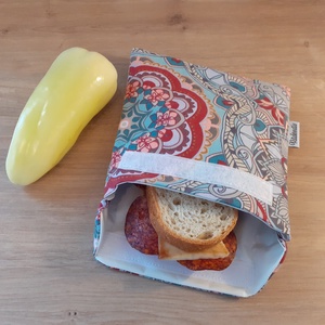 Uzsonnástasak, vízhatlan szendvics csomagoló - mandala - snackbag újratasak, vízálló tok, wetbag, betéttartó - szendvics csomagoló - szendvics csomagoló - Meska.hu