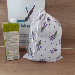 Levendula bevásárlózsák - bevásárló szatyor, vászon zsák, öko zacskó, gyümölcsös, zöldséges - táska & tok - bevásárlás & shopper táska - zöldség/gyümölcs zsák - Meska.hu