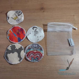 5db mosható arctisztító korong bambusszal, meglepetés mintával - szépségápolás - arcápolás - arctisztító korong - Meska.hu