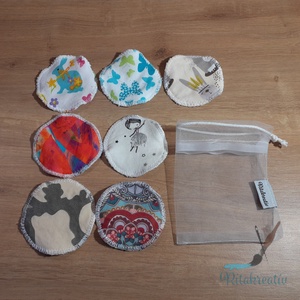 7db mosható arctisztító korong bambusszal, meglepetés mintával - szépségápolás - arcápolás - arctisztító korong - Meska.hu