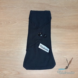 Fekete tisztasági mosható betét 18cm - szépségápolás - intim higiénia - tisztasági betét - Meska.hu