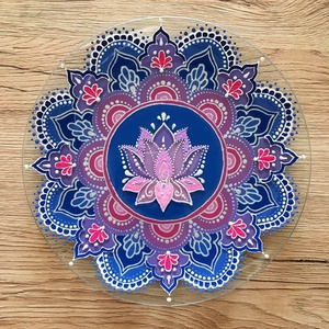 Lótusz Mandala tál, Otthon & Életmód, Dekoráció, Asztal és polc dekoráció, Dekorációs tál, tartó, Festett tárgyak, MESKA