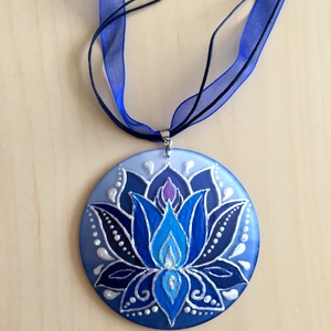 Kék Lótusz medál - Meska.hu