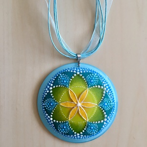 Mandala medál, Ékszer, Nyaklánc, Medálos nyaklánc, Ékszerkészítés, Festett tárgyak, MESKA