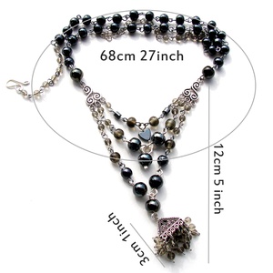 Jhumka stílusú fekete nyakék - ékszer - nyaklánc - párhuzamos nyaklánc - Meska.hu