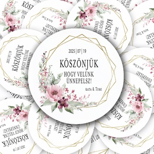 Bazsarózsás matrica  Esküvői Matrica, Körmatrica, Egyedi Matrica, Öntapadós Esküvői Matrica, Boríték Záró, rosa1 - otthon & életmód - papír, írószer - matrica, matrica csomag - Meska.hu