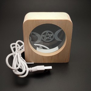 Gravírozott Istennő üveg fa hangulatlámpa 7�8 cm, Kellékek & szerszámok, Ásvány alapanyag, , MESKA