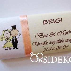 Köszönetajándék csoki - szalaggal díszítve, Esküvő, Emlék & Ajándék, Köszönőajándék, , MESKA