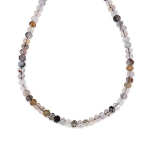 Turmalinkvarc fazettált lencse 4x3mm ékszerkészítő alapanyag (füzér), Kellékek & szerszámok, Ásvány alapanyag, Ásványfüzér, , MESKA