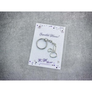 Szeretlek Mama egyszerű nyuszi medálos kulcstartó, , , MESKA