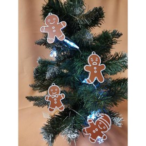 3D Nyomtatott Mézeskalács Fadísz - Figura Szett (4db), Karácsony, Karácsonyi lakásdekoráció, Karácsonyfadíszek, , MESKA