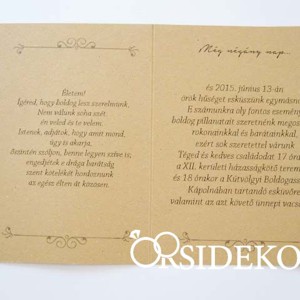 Elegáns esküvői meghívó csipkével és szalaggal - esküvő - meghívó & kártya - meghívó - Meska.hu