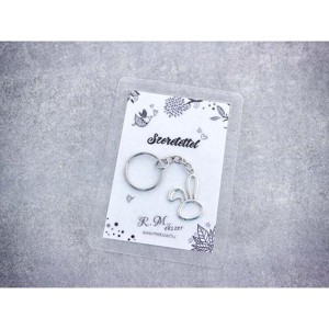 Szeretettel egyszerű nyuszi medálos kulcstartó, Táska & Tok, Kulcstartó & Táskadísz, Kulcstartó, , MESKA