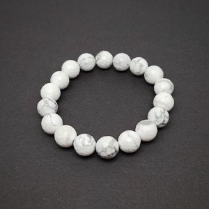Howlit fazettált golyó karkötő 10-11mm, Ékszer, Karkötő, Ásványkarkötő, , MESKA