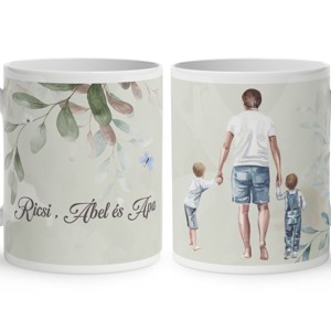 Kérd a neveddel - Apa és és a fiúk mintás bögre, Otthon & Életmód, Konyhafelszerelés, tálalás, Tálalás, Bögre & Csésze, , MESKA