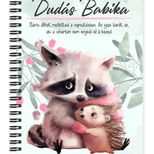 Személyre szabható - A legcukibb mosómaci és sünike mintás A5-ös füzet, Otthon & Életmód, Papír, írószer, Jegyzetfüzet & Napló, , MESKA