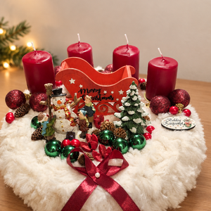 Adventi koszorú, Karácsony, Adventi díszek, Adventi asztaldísz, Virágkötés, MESKA
