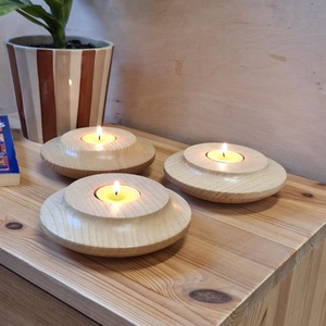 Kőrisfa esztergált mécsestartó 3 db-os szett , Otthon & Életmód, Gyertya, illat, aroma, Mécses és mécsestartó, Famegmunkálás, MESKA