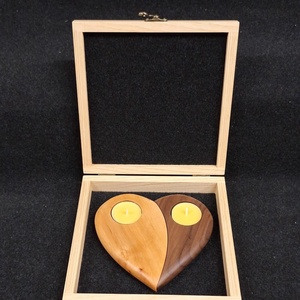 Kézzel készült szív mécsestartó  dobozban - otthon & életmód - gyertya, illat, aroma - mécses és mécsestartó - Meska.hu