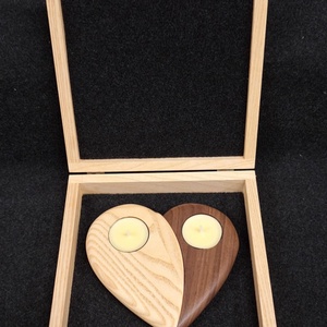 Kézzel készült szív mécsestartó  dobozban - otthon & életmód - gyertya, illat, aroma - mécses és mécsestartó - Meska.hu