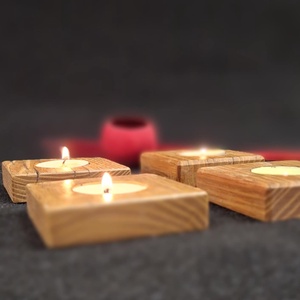 Akác mécsestartó szett 4 darabos - kellékek & szerszámok - dekorációs kellékek - egyéb kellékek - Meska.hu