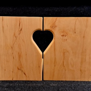 égerfa könyvtámasz - Dupla, szivecskés - otthon & életmód - dekoráció - asztal és polc dekoráció - könyvtámasz - Meska.hu