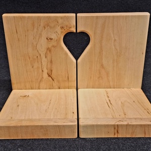 égerfa könyvtámasz - Dupla, szivecskés - otthon & életmód - dekoráció - asztal és polc dekoráció - könyvtámasz - Meska.hu