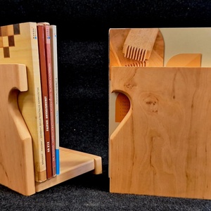 égerfa könyvtámasz - Dupla, szivecskés - otthon & életmód - dekoráció - asztal és polc dekoráció - könyvtámasz - Meska.hu