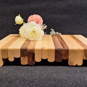 Sávos  vágódeszka  világos foganytúval (Közepes) - otthon & életmód - konyhafelszerelés, tálalás - sütés, főzés - vágódeszka - Meska.hu