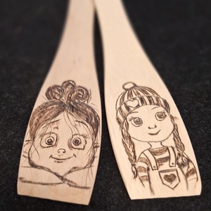 Falapát lányok , Otthon & Életmód, Konyhafelszerelés, tálalás, Sütés, főzés, Fakanál & Fakanáltartó, Gravírozás, pirográfia, MESKA