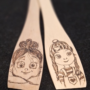 Falapát lányok  - otthon & életmód - konyhafelszerelés, tálalás - sütés, főzés - fakanál & fakanáltartó - Meska.hu