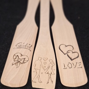 Falapát Szerelem ( 3 db /csomag), Otthon & Életmód, Konyhafelszerelés, tálalás, Sütés, főzés, Fakanál & Fakanáltartó, Gravírozás, pirográfia, MESKA