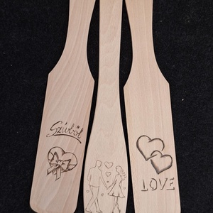 Falapát Szerelem ( 3 db /csomag) - otthon & életmód - konyhafelszerelés, tálalás - sütés, főzés - fakanál & fakanáltartó - Meska.hu