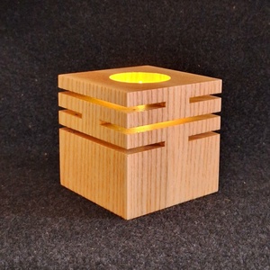 Kőris kocka mécsestartó 1 db , Otthon & Életmód, Gyertya, illat, aroma, Mécses és mécsestartó, Famegmunkálás, MESKA