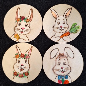 Húsvéti Poháralátét készlet 4 db  - otthon & életmód - konyhafelszerelés, tálalás - sütés, főzés - edényalátét - Meska.hu