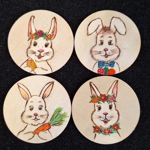 Húsvéti Poháralátét készlet 4 db  - otthon & életmód - konyhafelszerelés, tálalás - sütés, főzés - edényalátét - Meska.hu